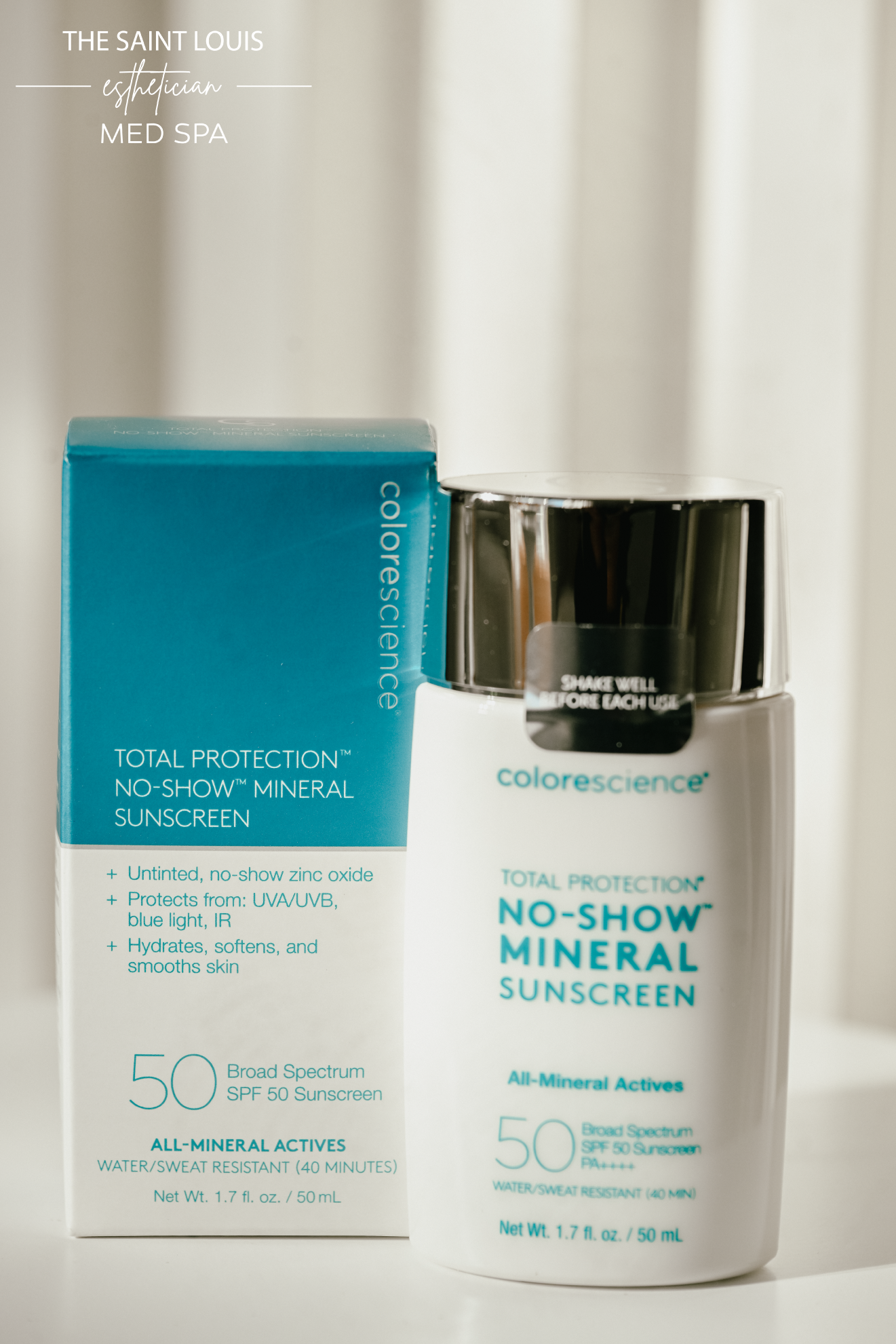 Colorescience NoShow Mineral Sunscreen SPF50 - The Saint Louis Med Spa