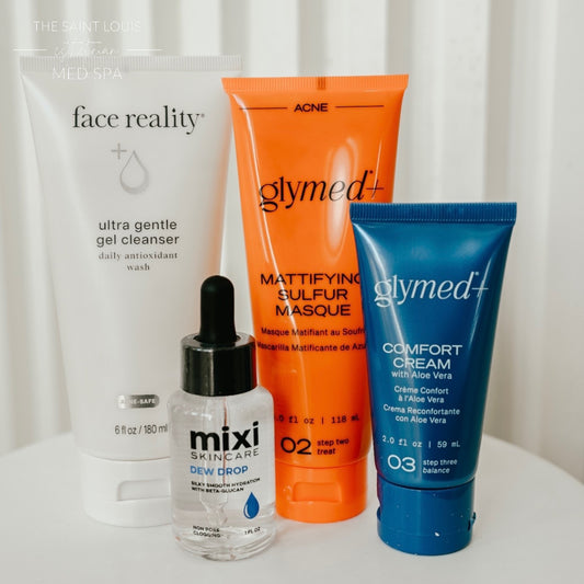 2026 Open House - Acne Skincare Package - Ultra Gentle Cleanser, Dew Drops, Comfort Cream, Mattifying Sulfur Masque and BBL Forever Clear